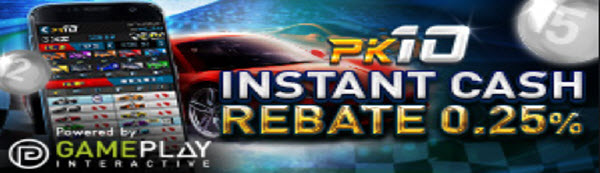 W88 0.25% Instant Cash Rebate for PK10